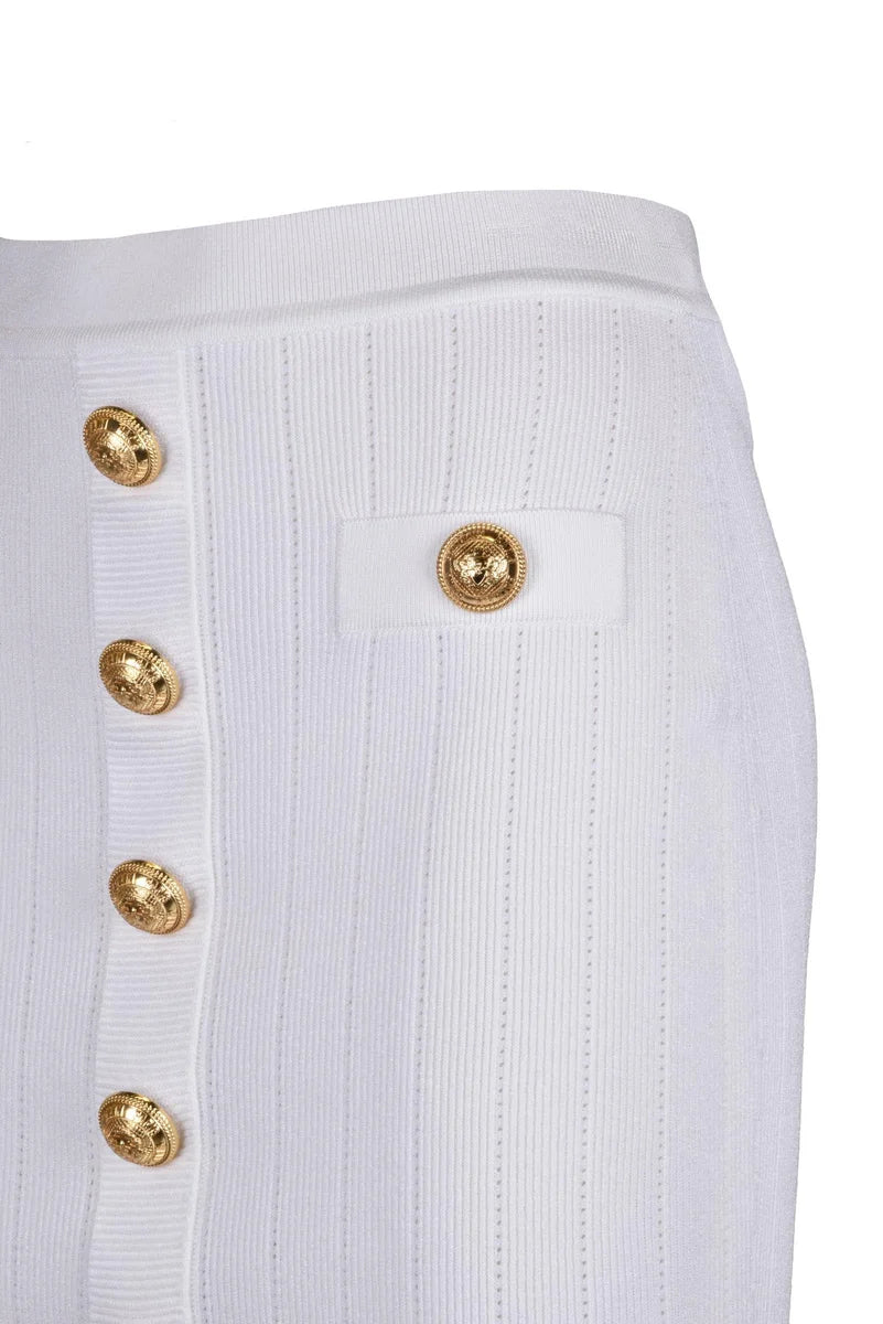 Knit Mini Skirt - White