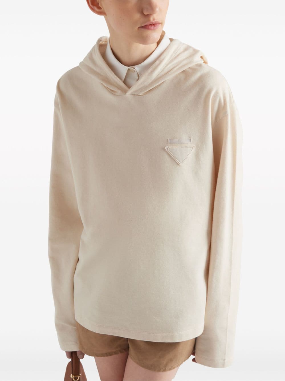 Organic Cotton Hoodie With Boat Neck