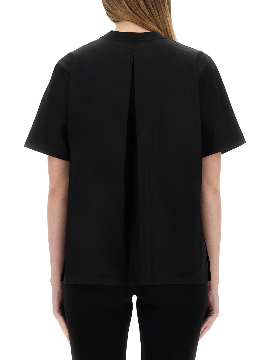 T-Shirt with Side Button Detail in Soft Cotton
