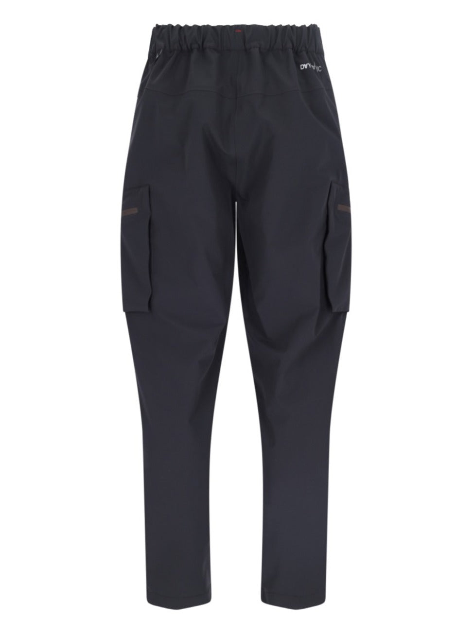 Wide Multi-Pocket Trousers In Black Stretch Nylon