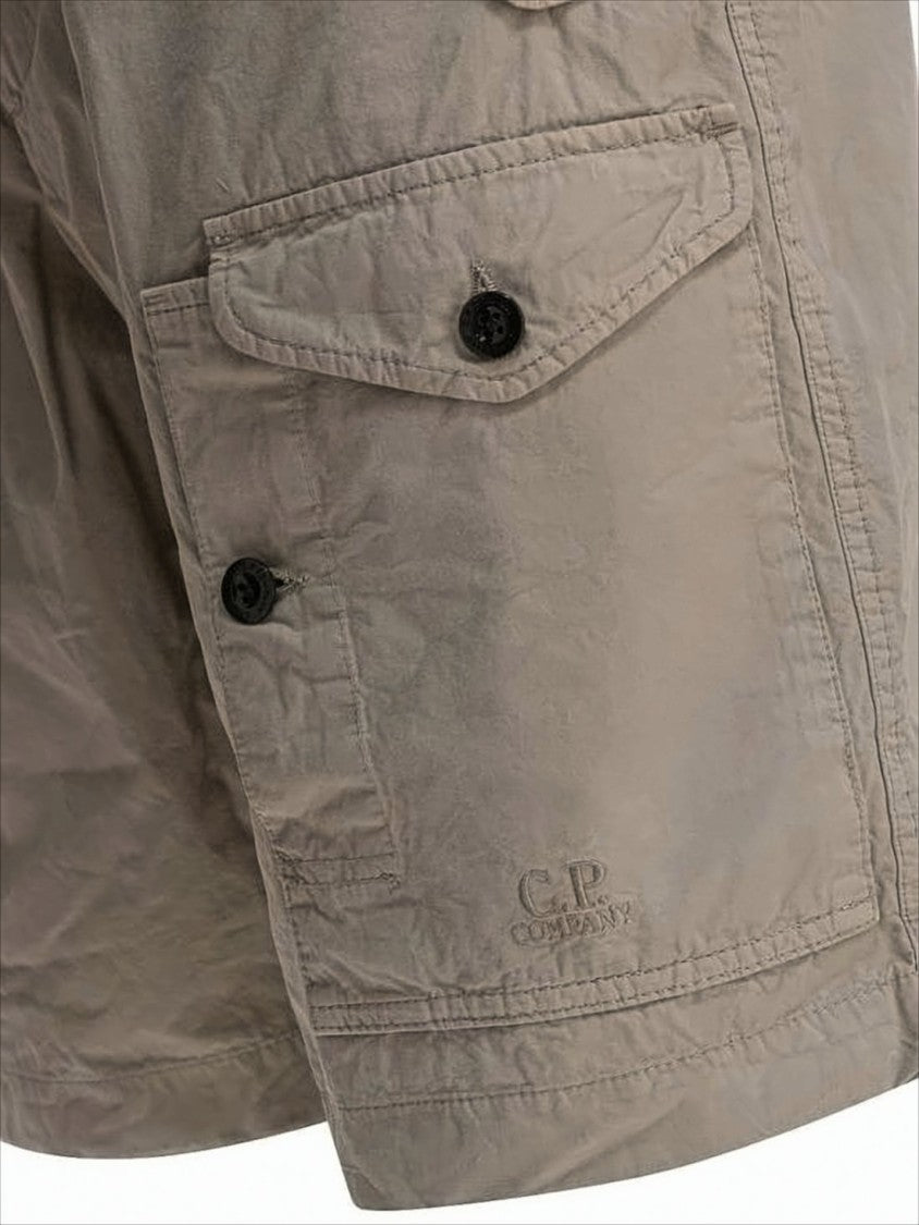 Relaxed Fit Cotton Shorts with Button Closure
