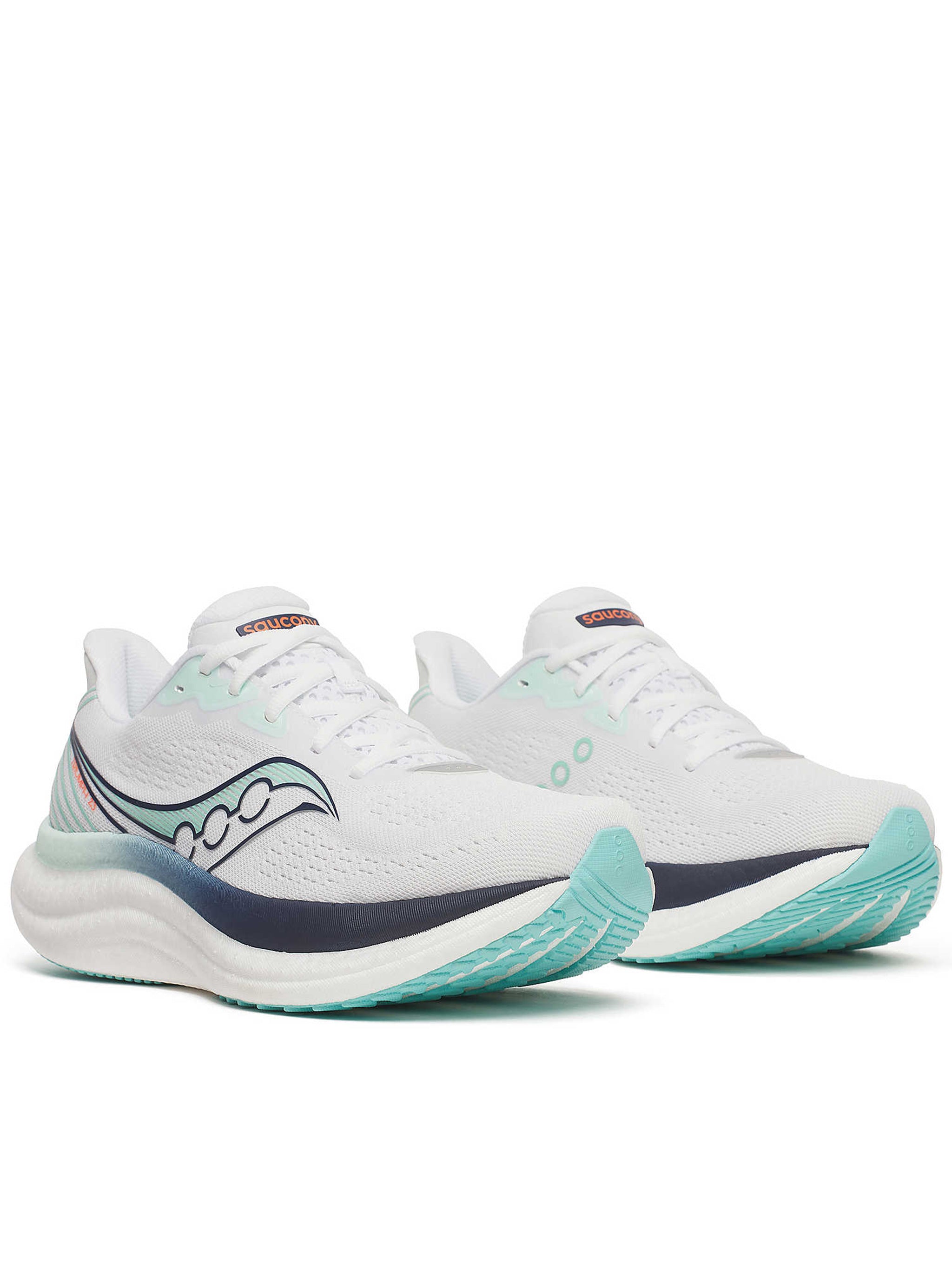Dynamic White and Mint Running Sneakers