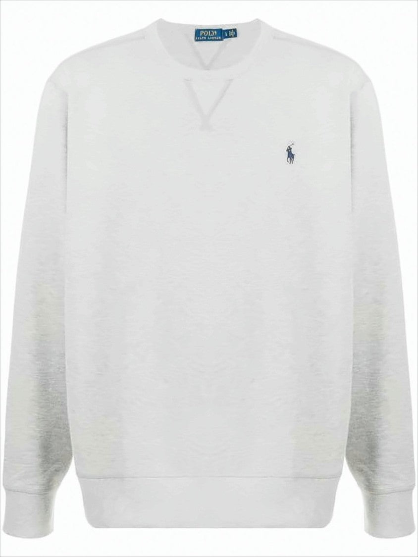 Long-Sleeve Heathered Sweatshirt With Classic Crew Neckline