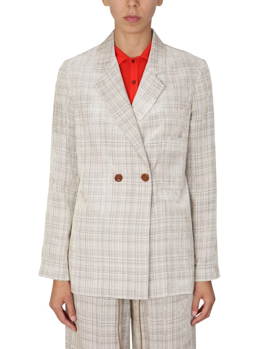 Tailored Double-Breasted Blazer With Notched Lapels