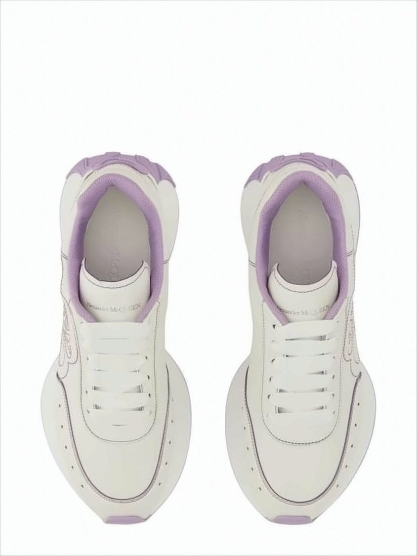 Lavender-Accented White Sneakers