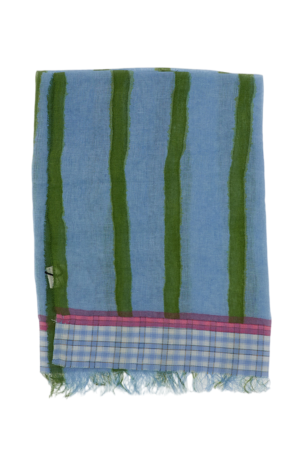 Lightweight Multicolour Scarf with Frayed Edges