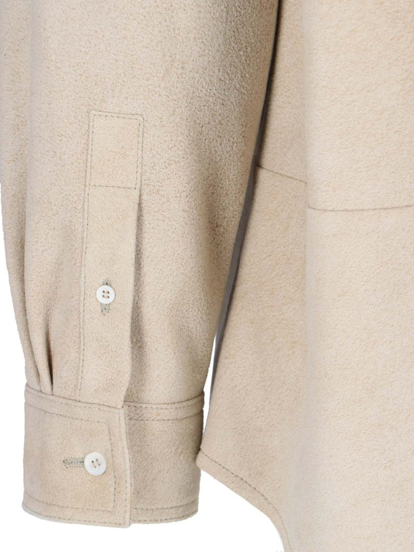 "Anagram" Shirt Jacket Beige