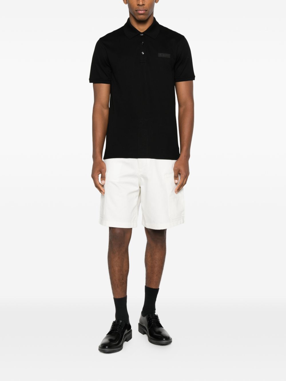 Black Silk-Nylon Polo Shirt