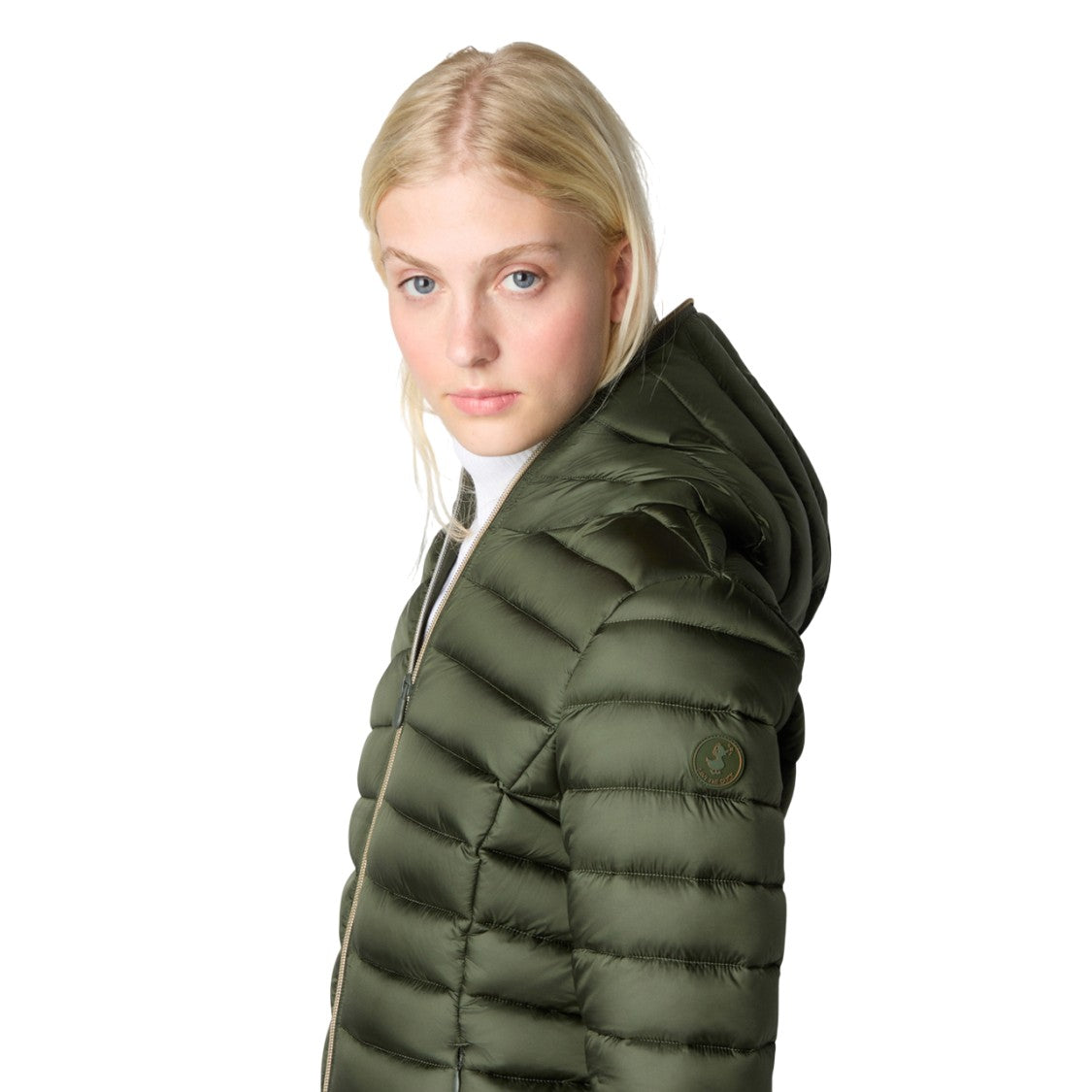 Lightweight Quilted Coat with Zip-Up Hood