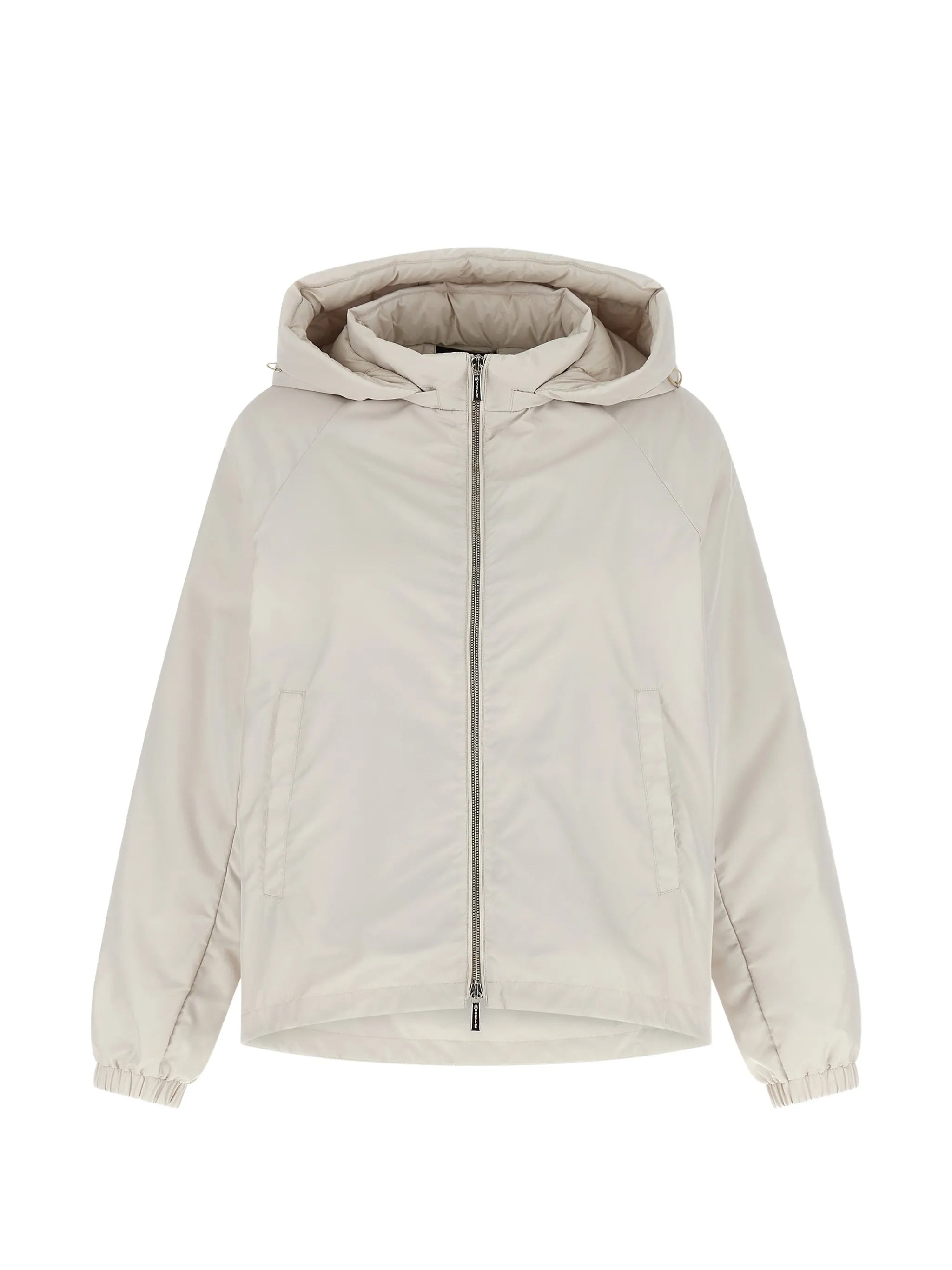 Short Padded Jacket With Detachable Hood Detail