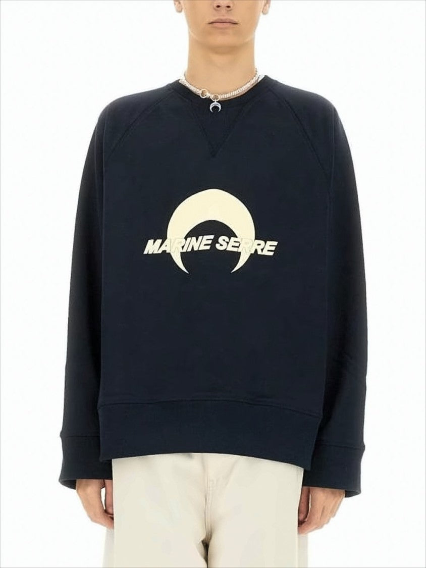 Crescent Moon Graphic Long-Sleeve Sweatshirt