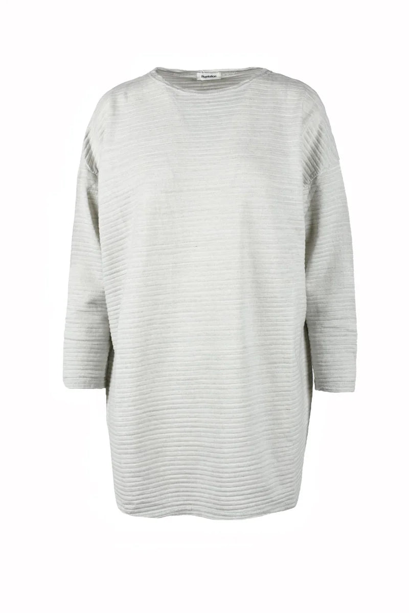 Relaxed-Fit Grey T-Shirt with Ribbed Texture