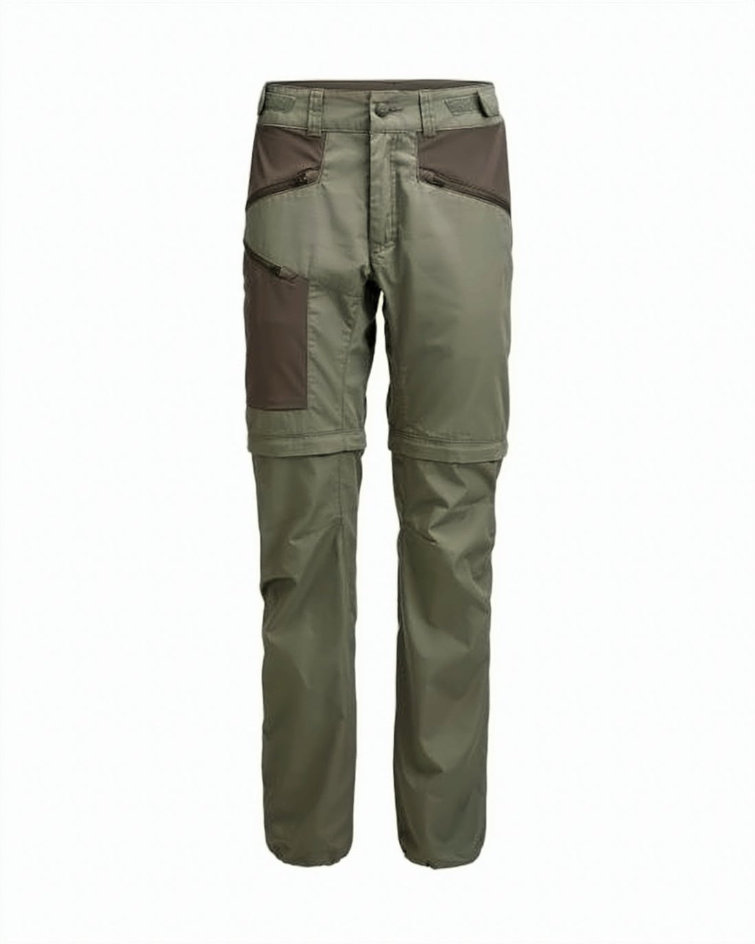 Utilitarian Straight Pants With Two-Tone Design
