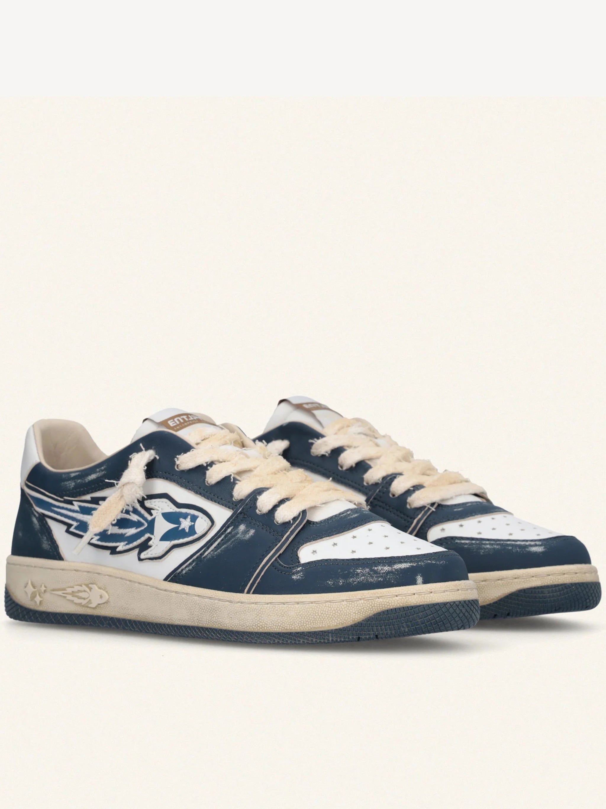 Egg Rocket 3 Navy/White Leather Sneakers