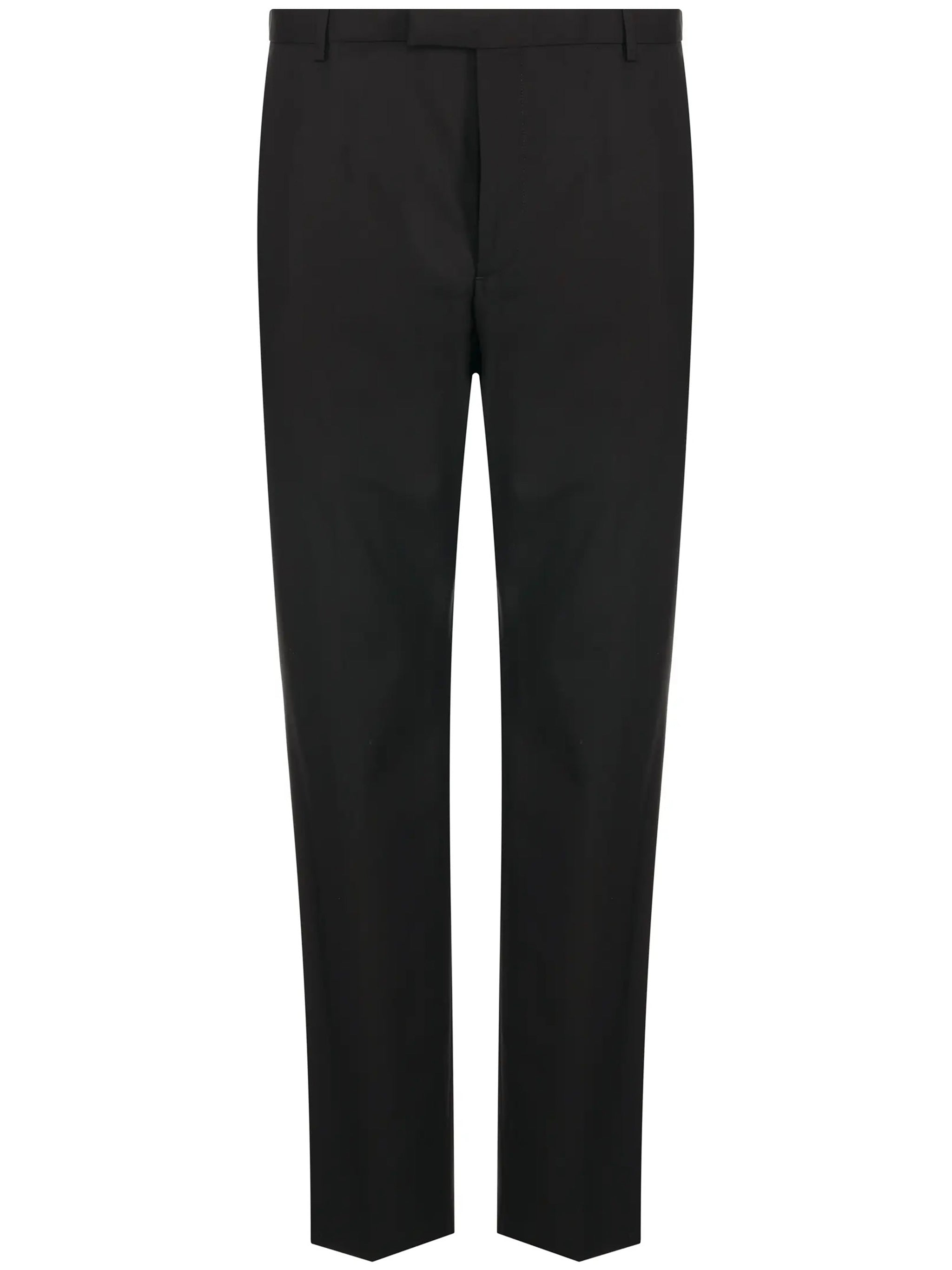 Black Tailored Straight-Leg Minimalist Pants
