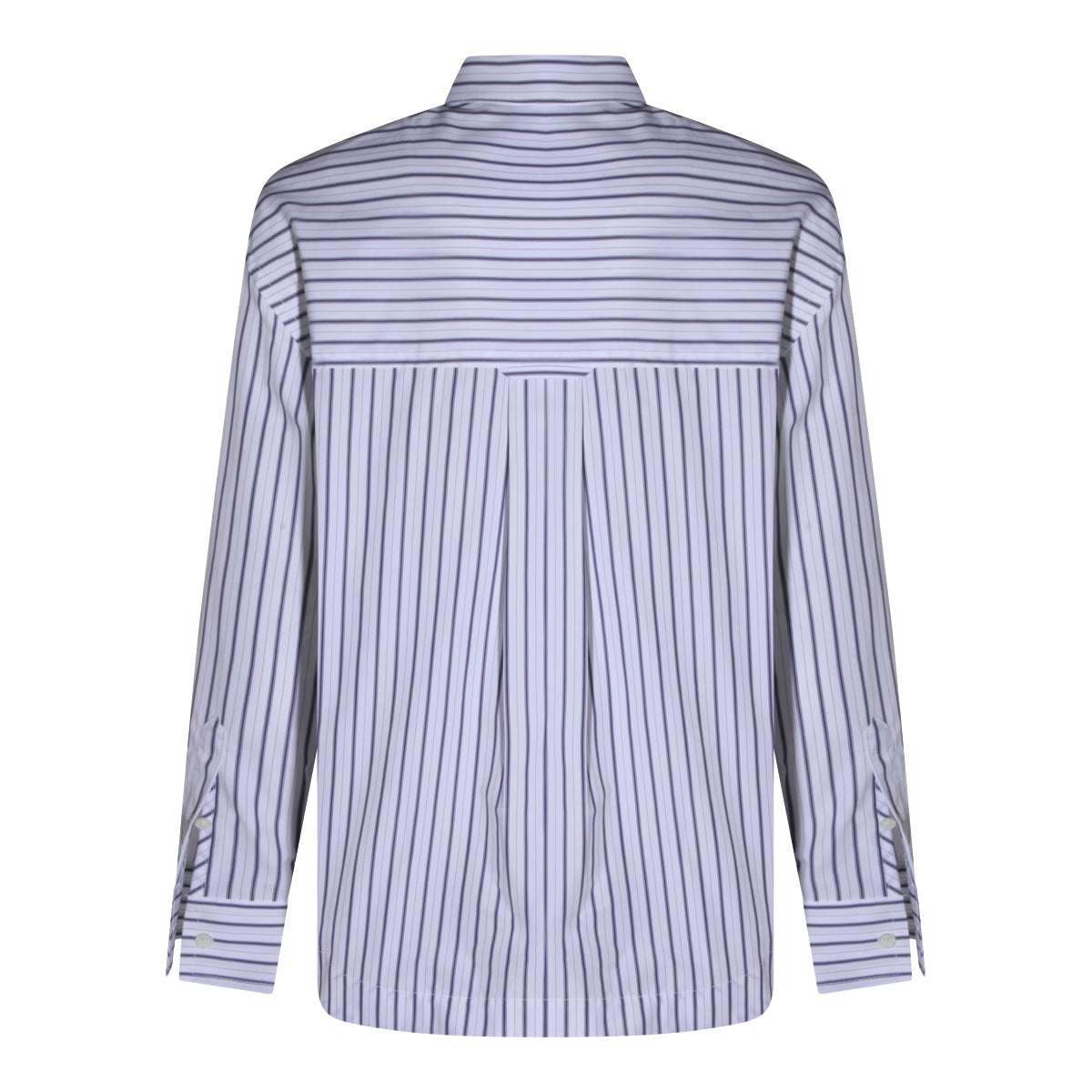 White And Blue Striped Cotton Shirt