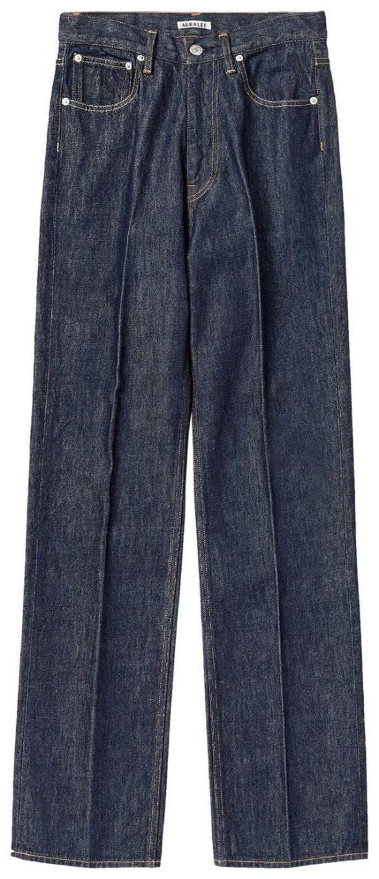 Straight-Leg Denim Pants With Dark Indigo Wash And Classic Design