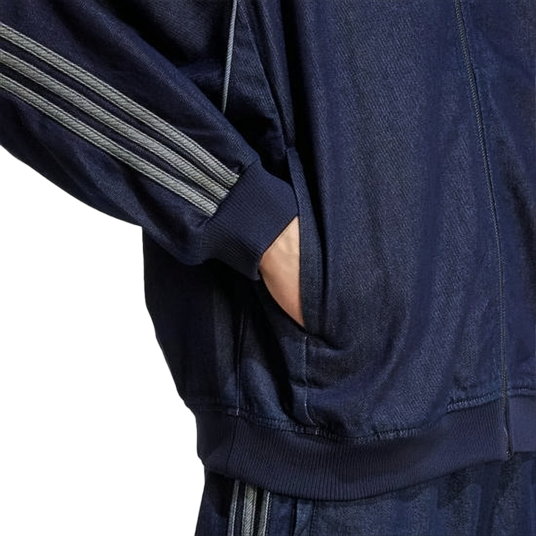 Deep Indigo Denim-Inspired Jacket with Subtle Logo