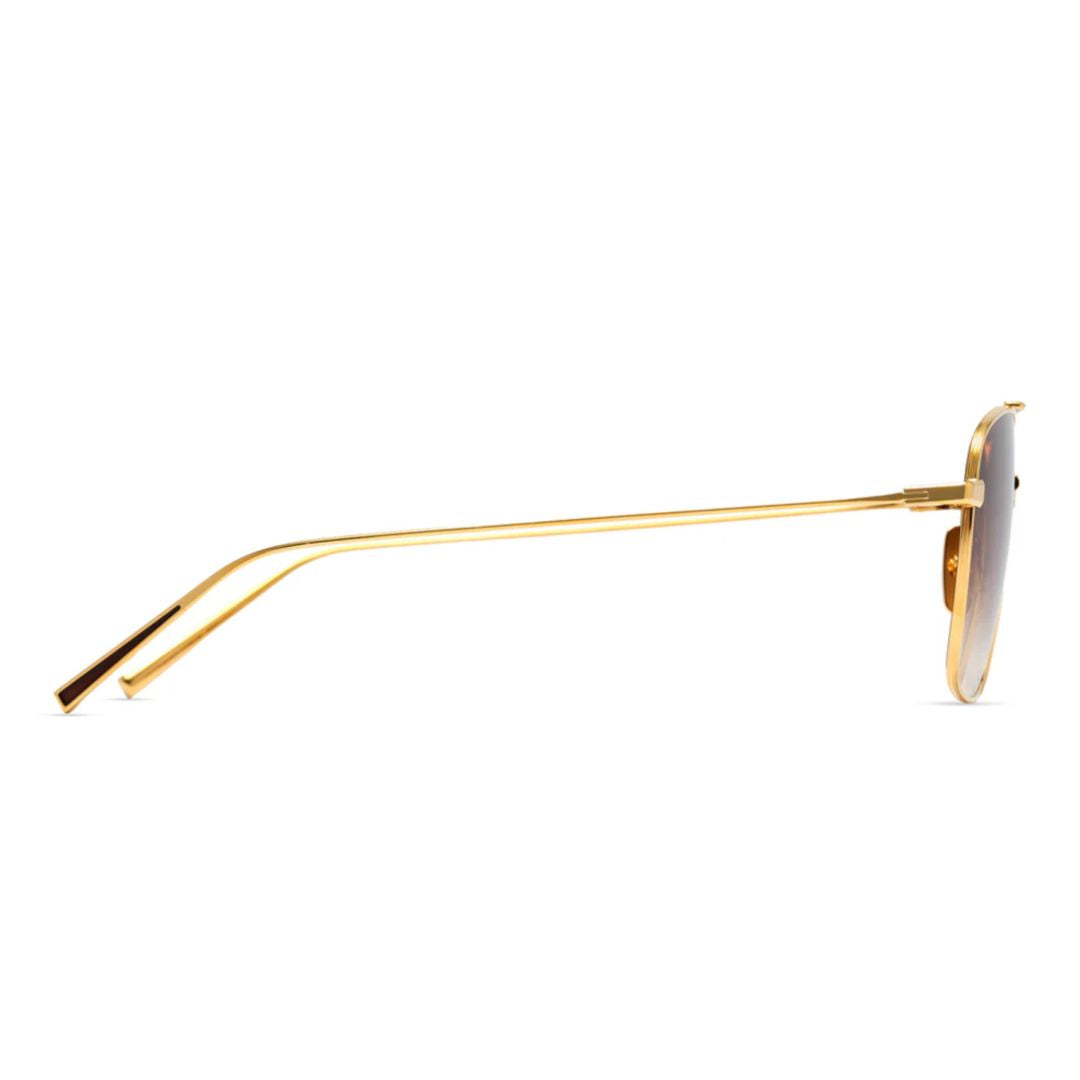 Artoa.57 Rectangular Gradient Brown Tint Sunglasses with Gold-tone Metal Frame