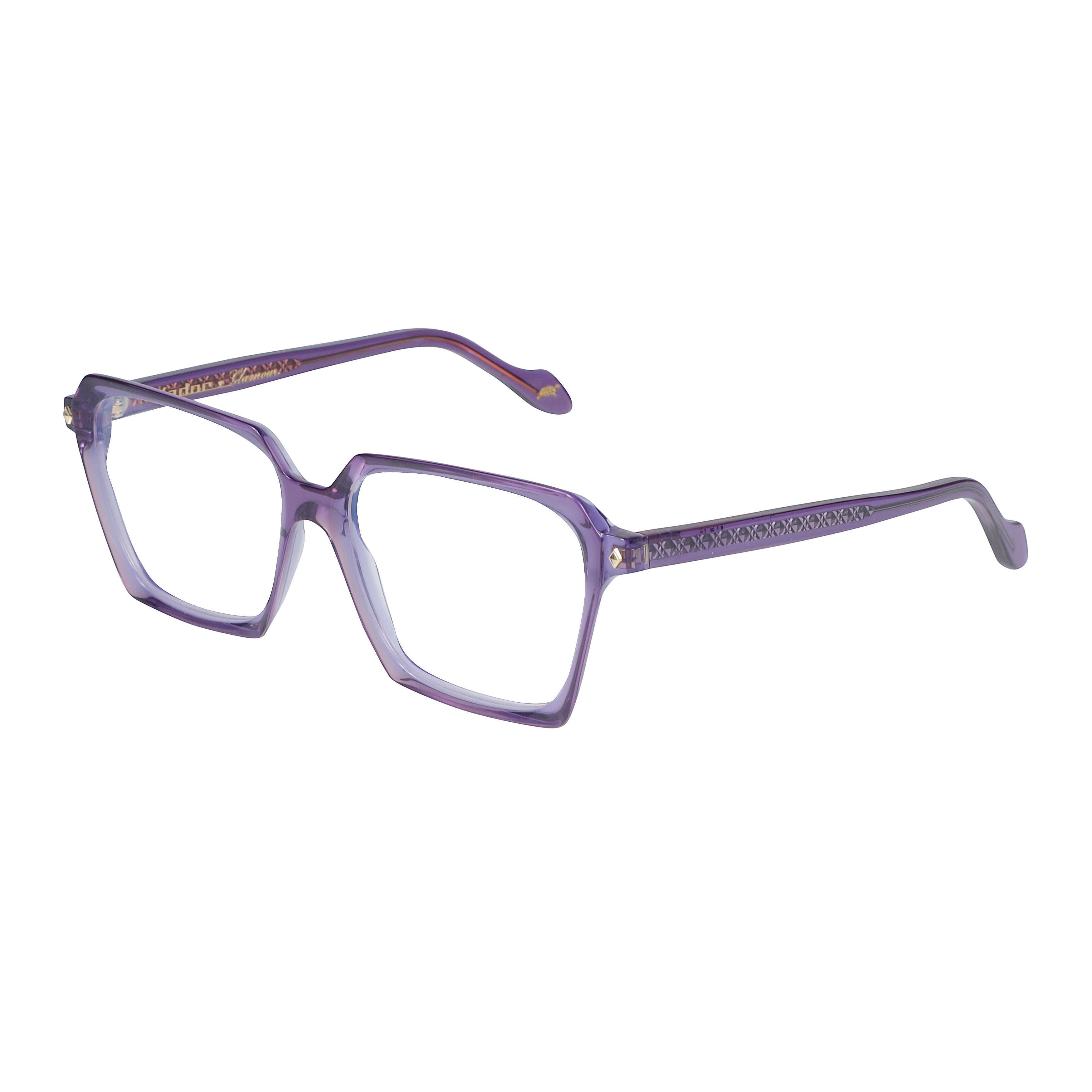 Jodie-V Oversized Square Frame Eyeglasses with Textured Temples