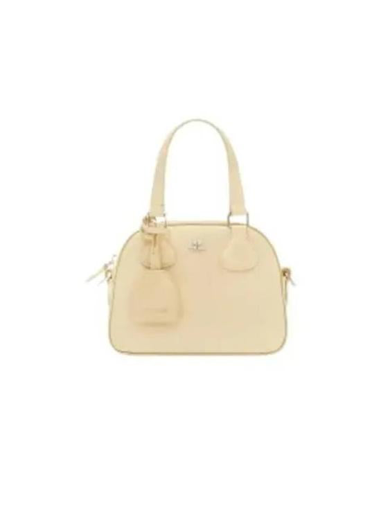 Structured Calf Leather Shoulder Bag With Gold-Tone Accents