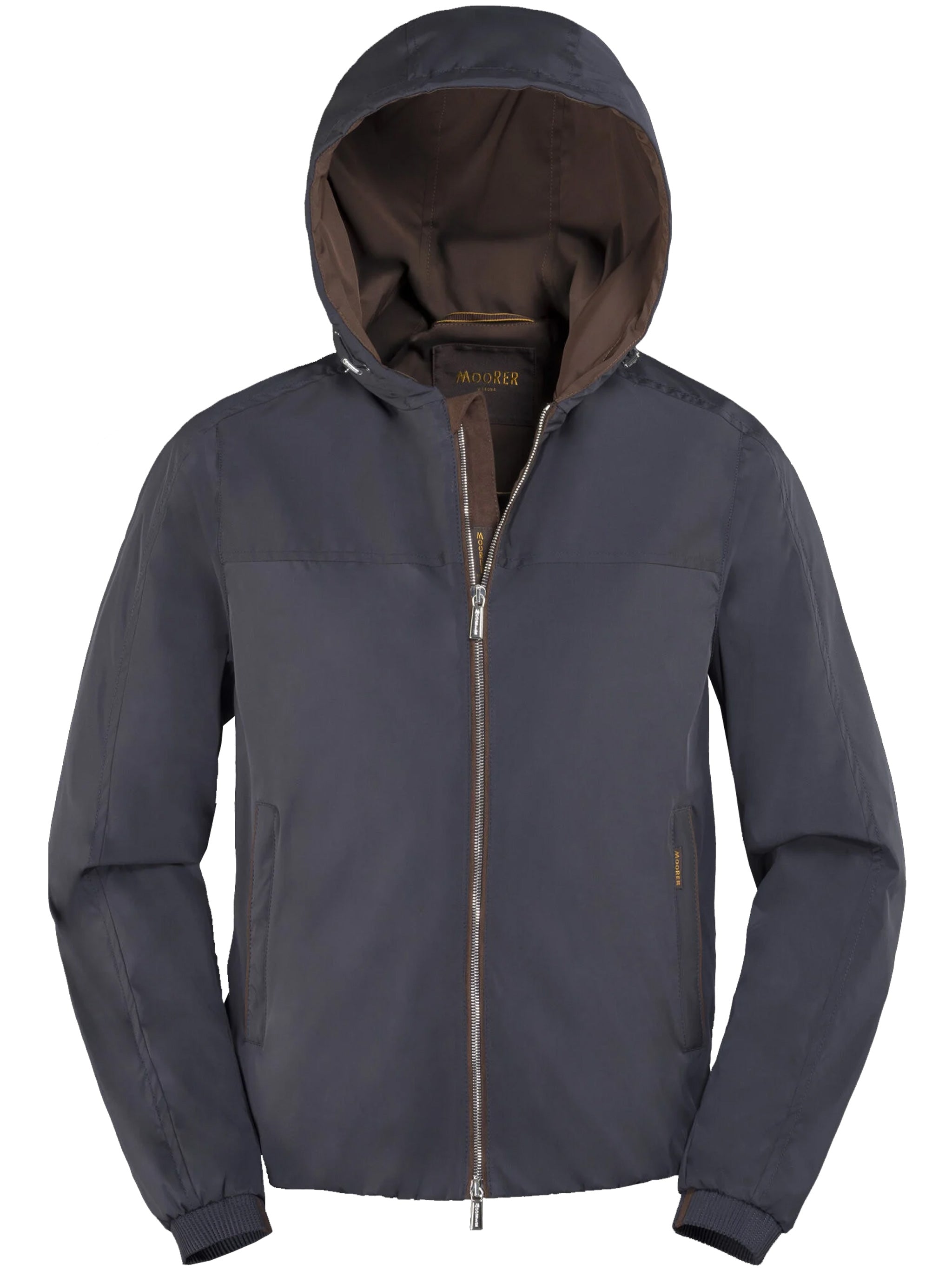 Black Smooth Casual Jacket With Functional Hood