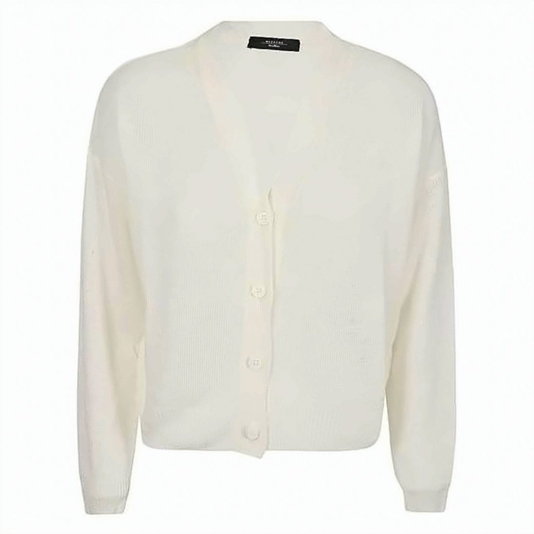 V-Neck Knit Cardigan with Button-Down Front