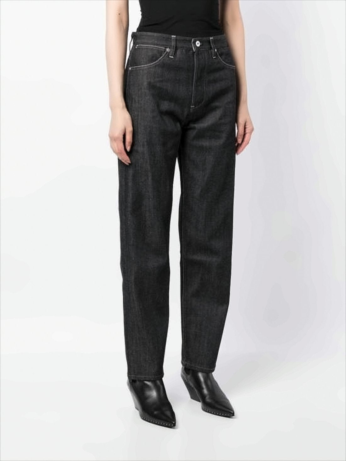 Dark Indigo Straight-Leg Denim Pants