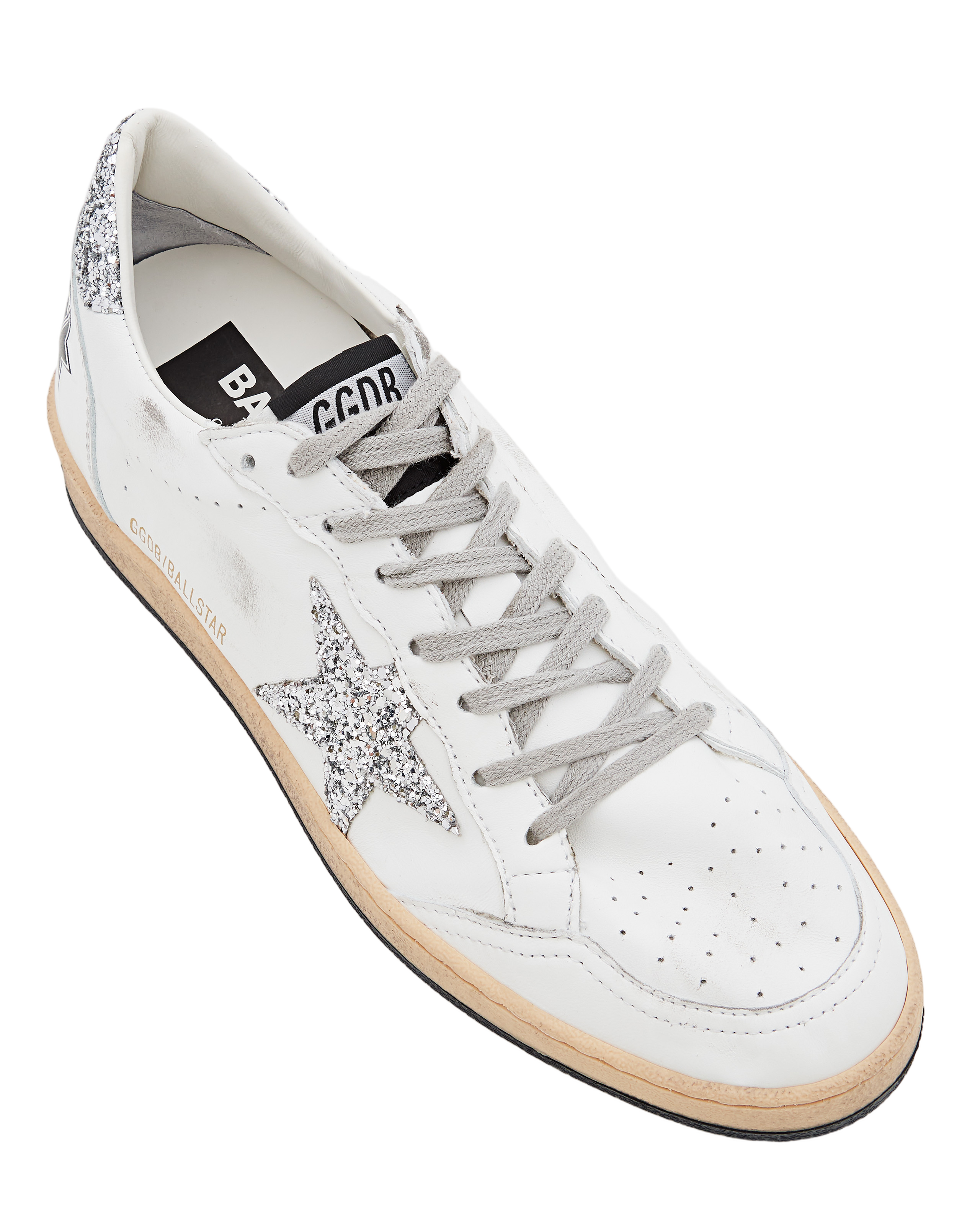 Ballstar Leather And Glitter Sneakers