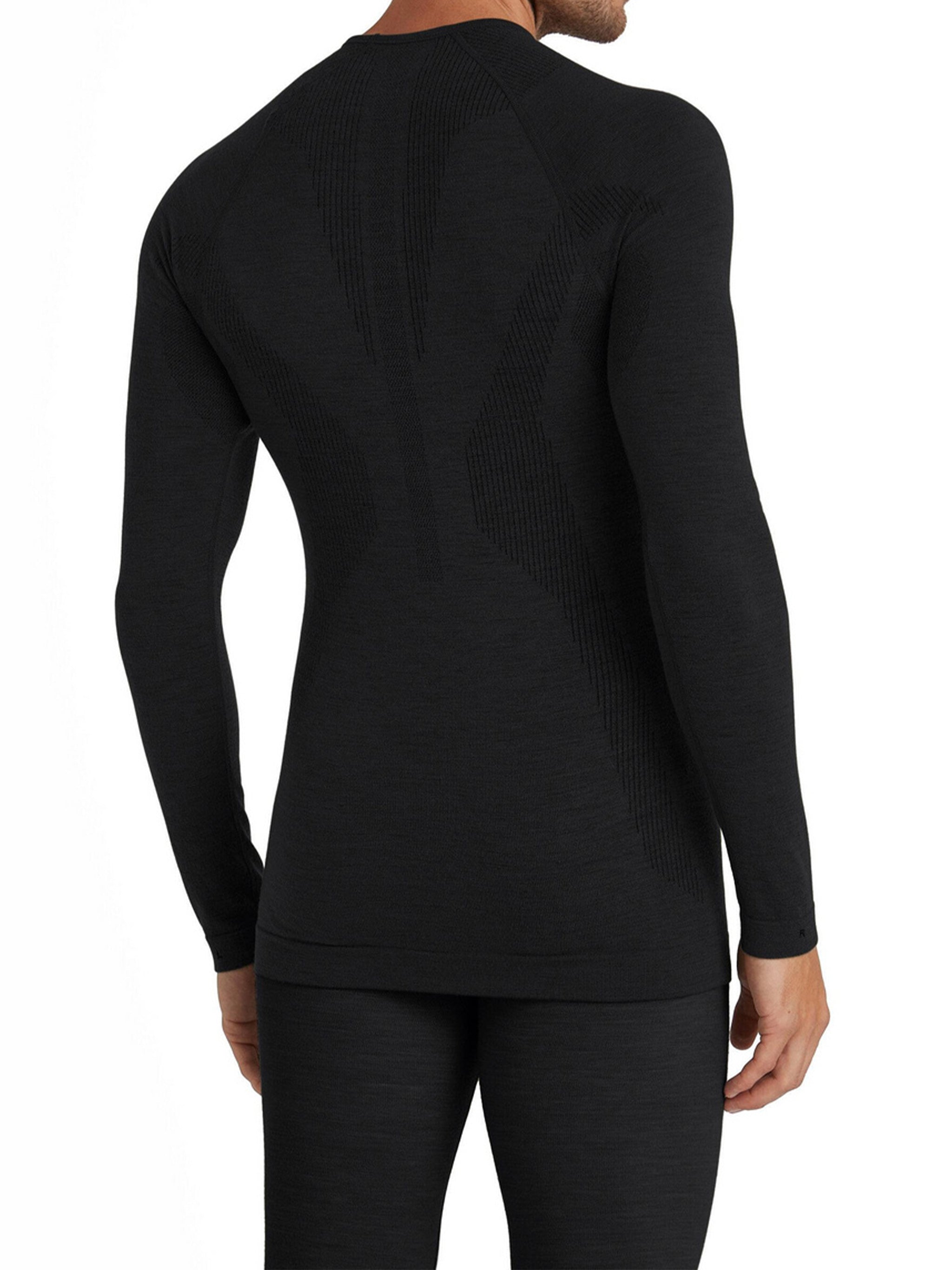 Black Seamless Textured Detail Ski Top