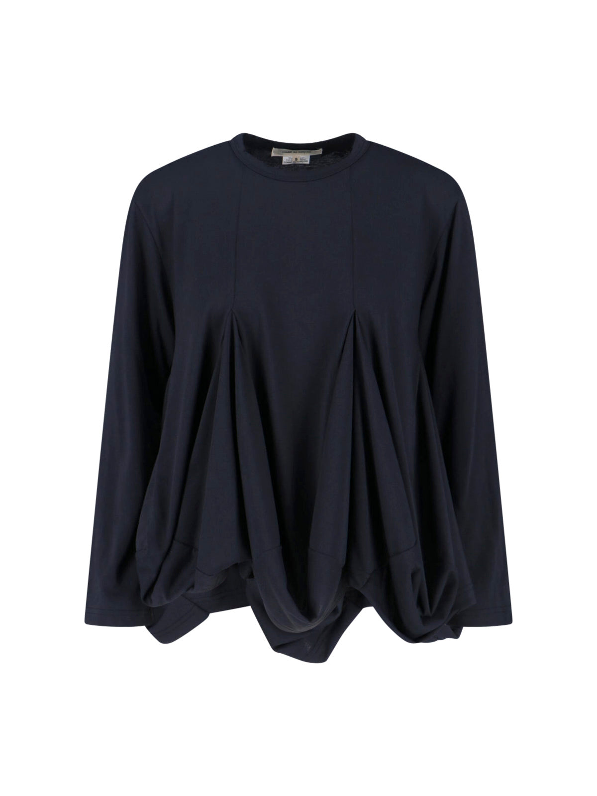 Black Pleated Textured Fabric Top