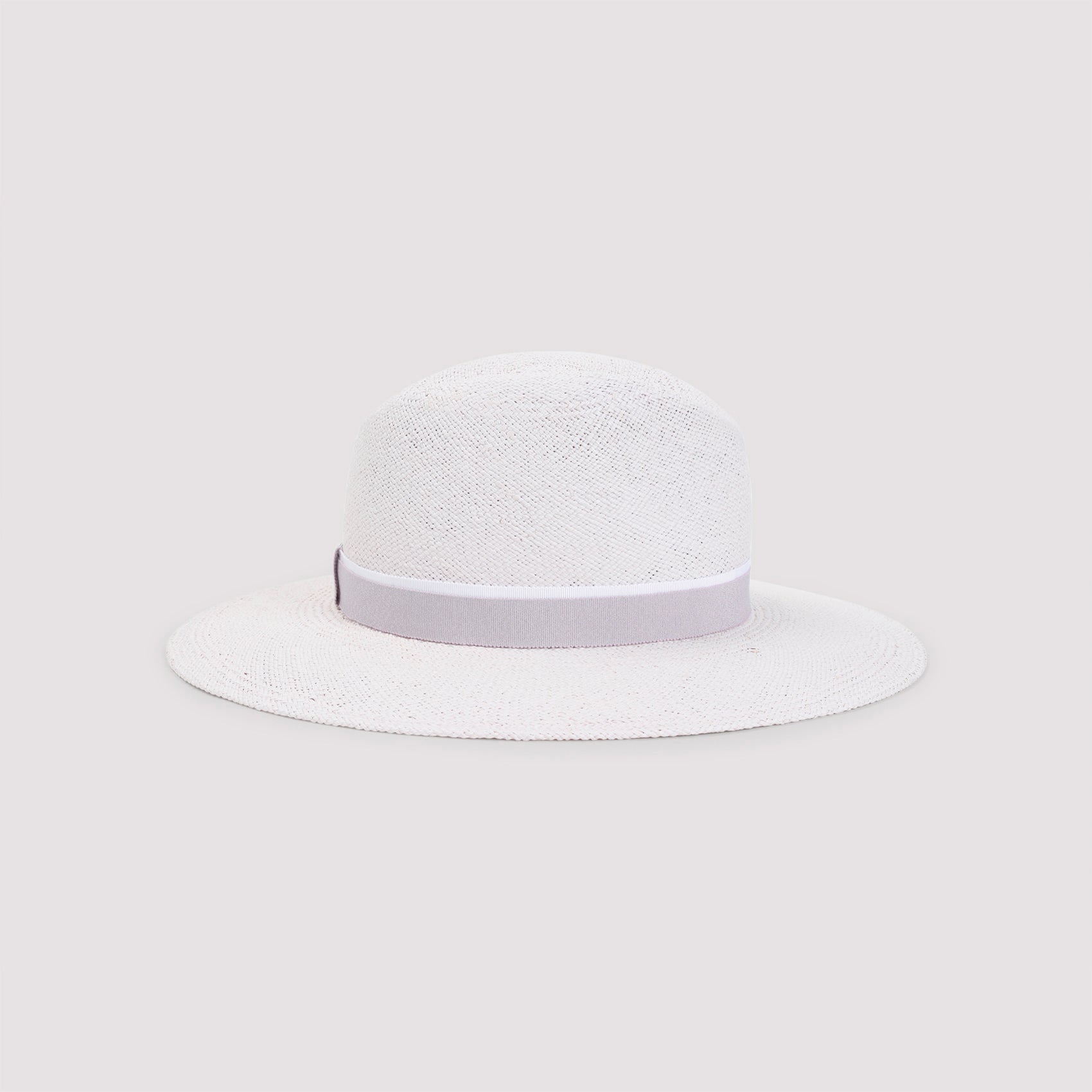 Woven Wide-Brimmed Hat with Textured Finish and Structured Crown