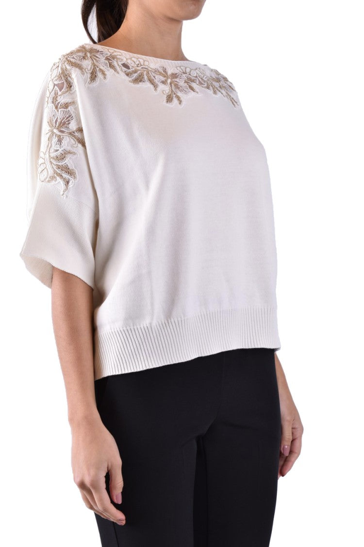 Off White Cotton Sweater