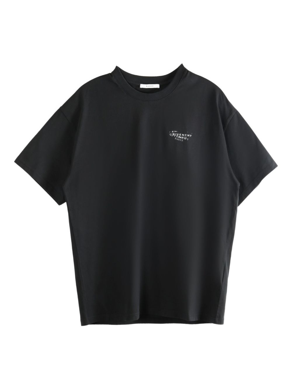 Short-Sleeve Black T-Shirt in Silk-Nylon Blend