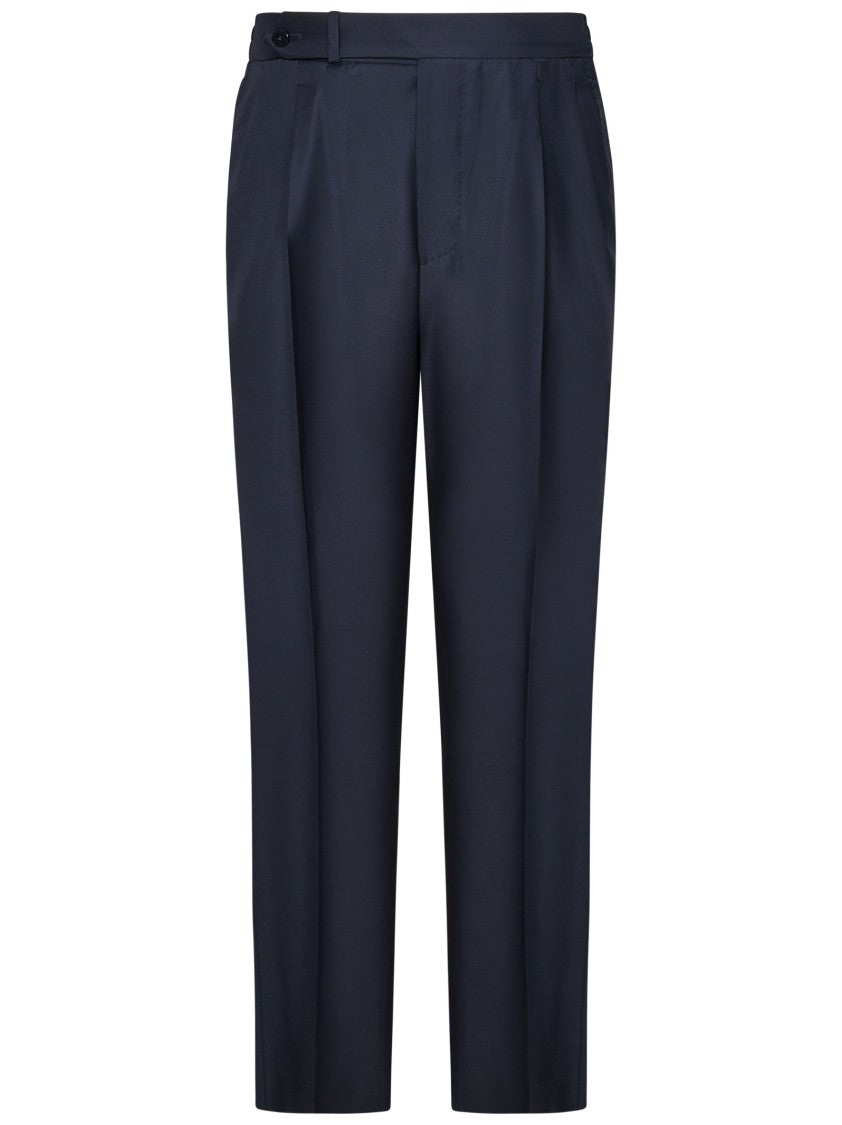 Tailored Capri Model Trousers In Loro Piana Fabric
