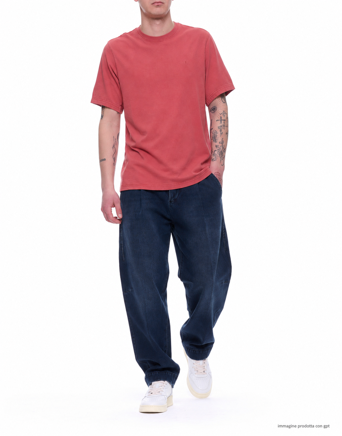 Dark Blue Cotton Regular Fit Trousers