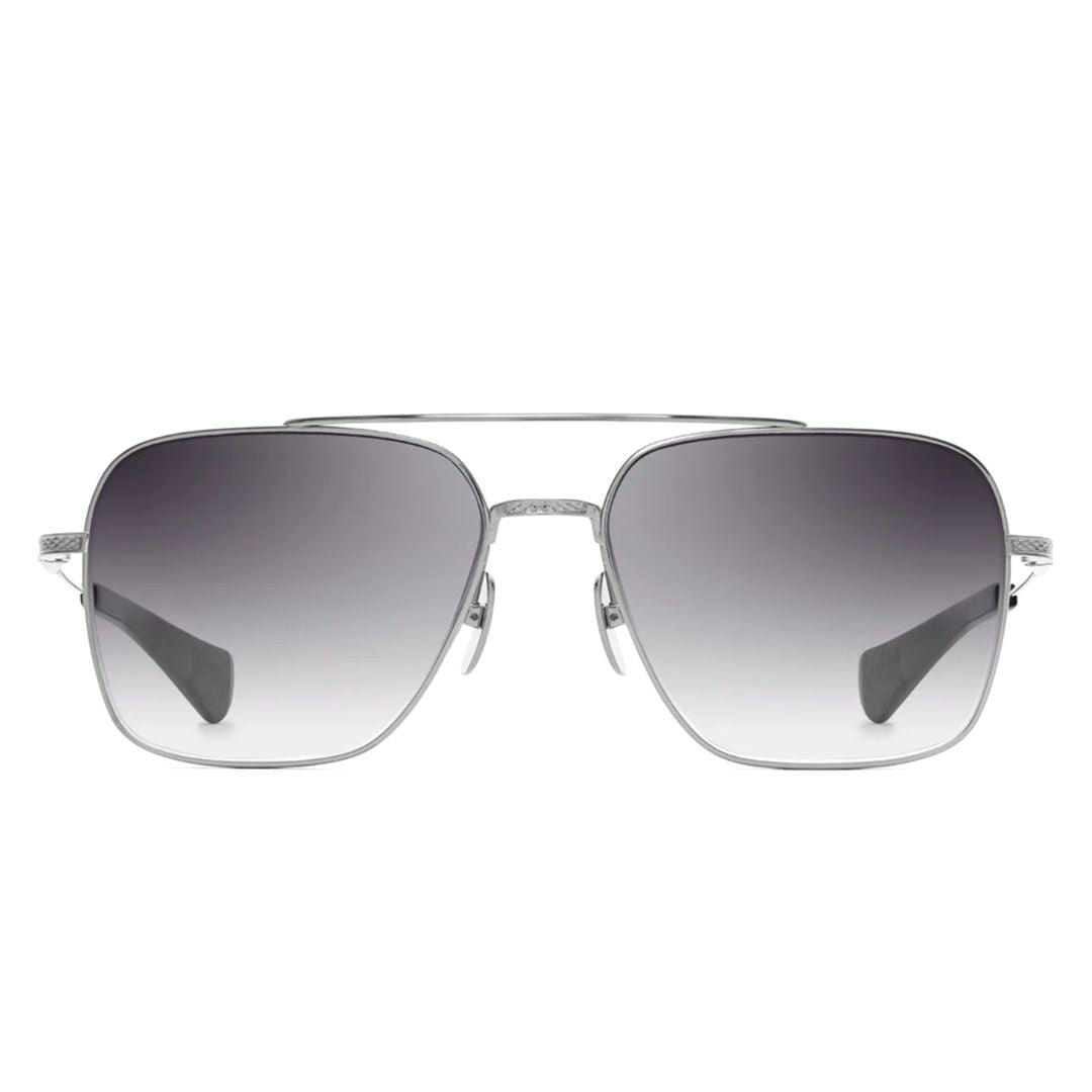 Flight-Seven Rectangular Dark Lenses with Gold Metal Frame