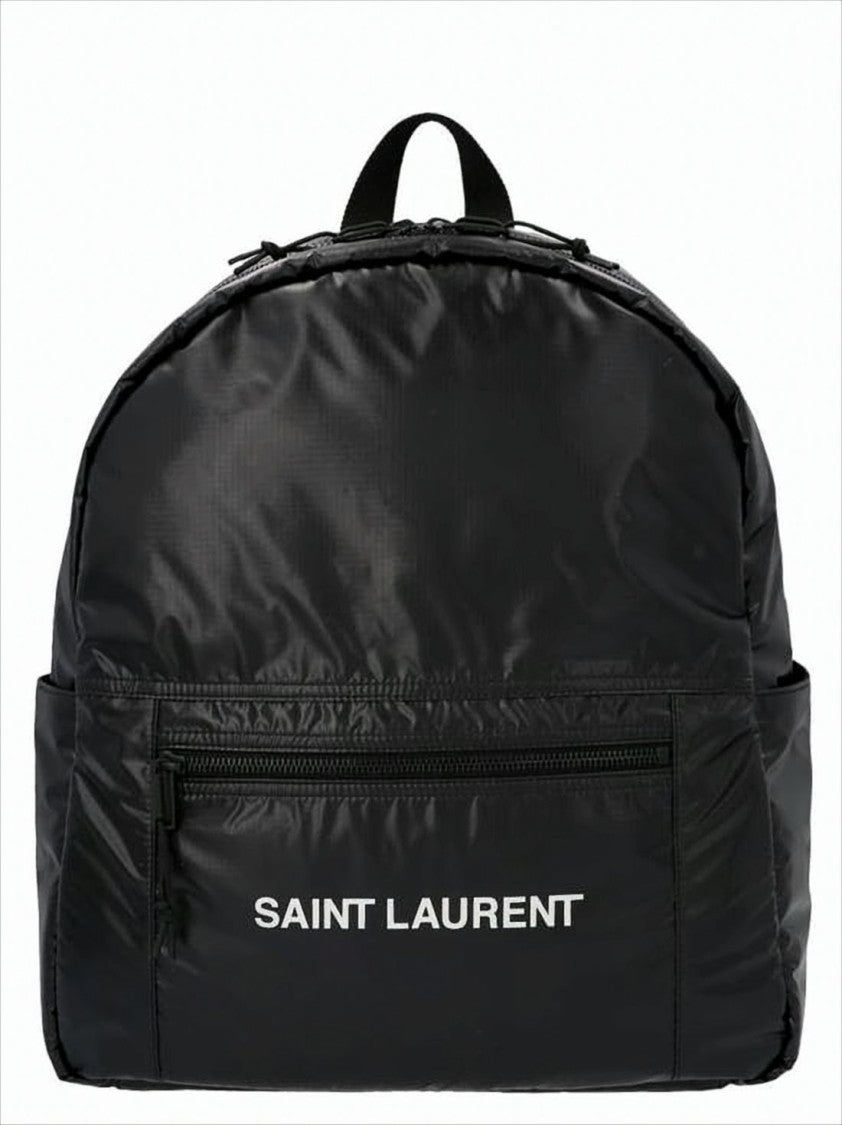 Nylon Backpack with Padded Straps and Logo Detail