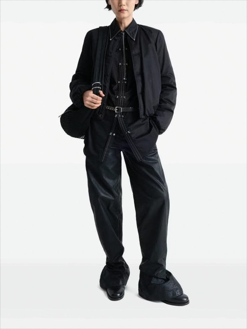 Cropped Boxy Jacket with Button-Down Front