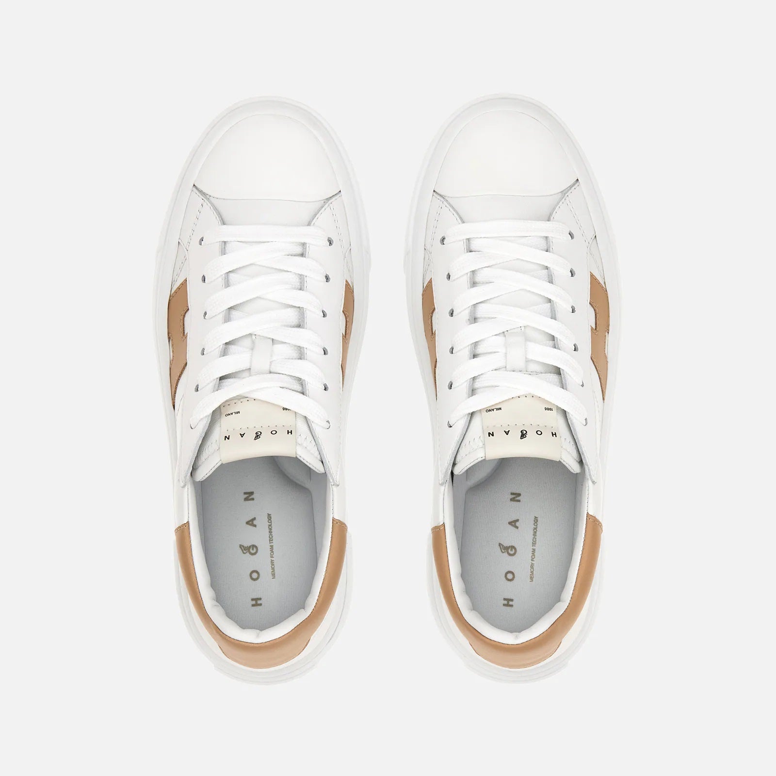 White Cuoio H705 Allacciato H Lace-Up Shoes