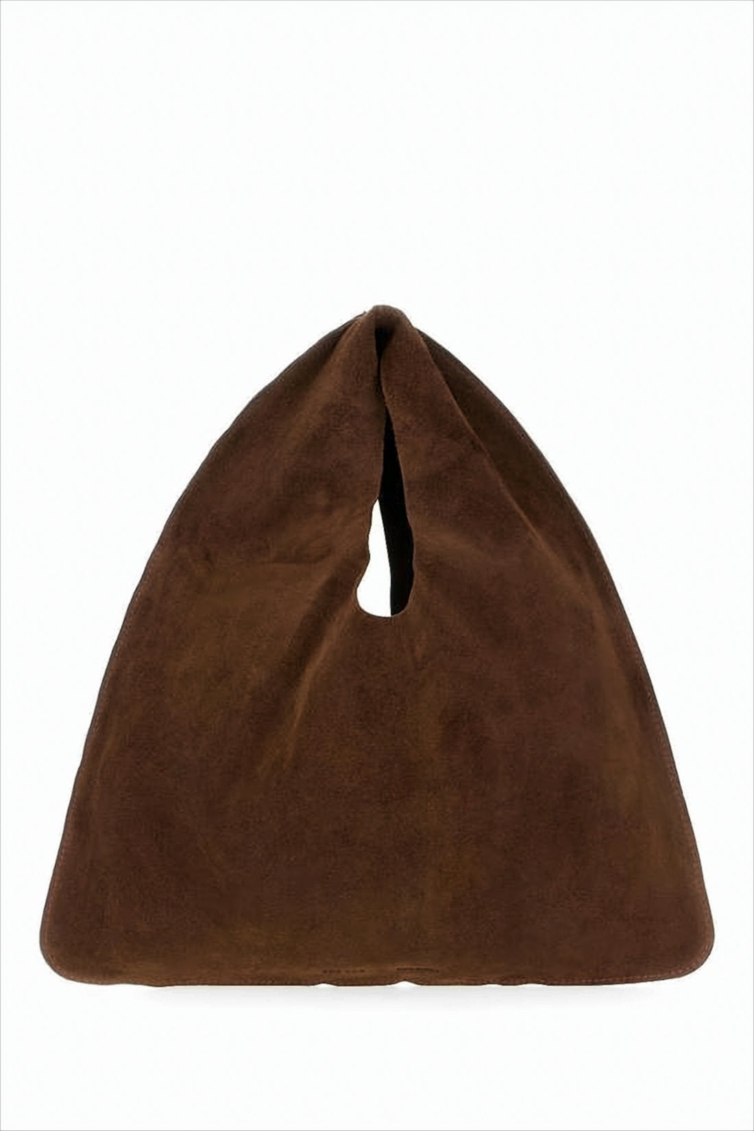 Soft Triangular-Shaped Tote Bag In Rich Brown Calf Leather