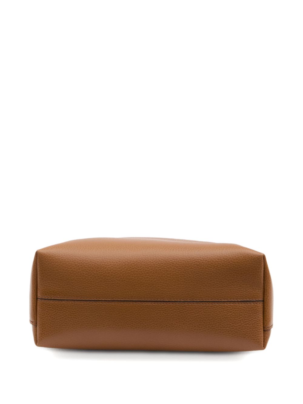 Structured Pebbled Leather Handbag With Metallic Clasp