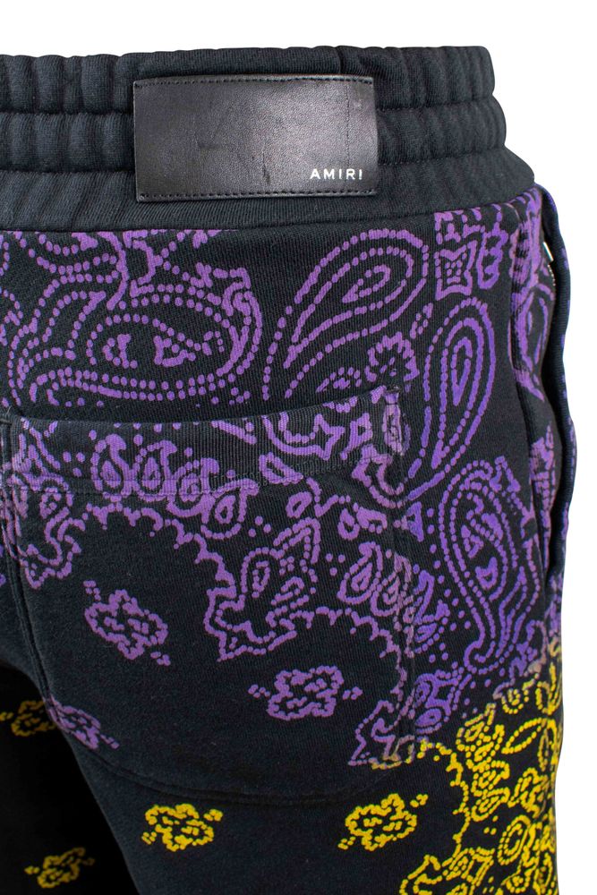 Printed Black Cotton Shorts With Bandana Design