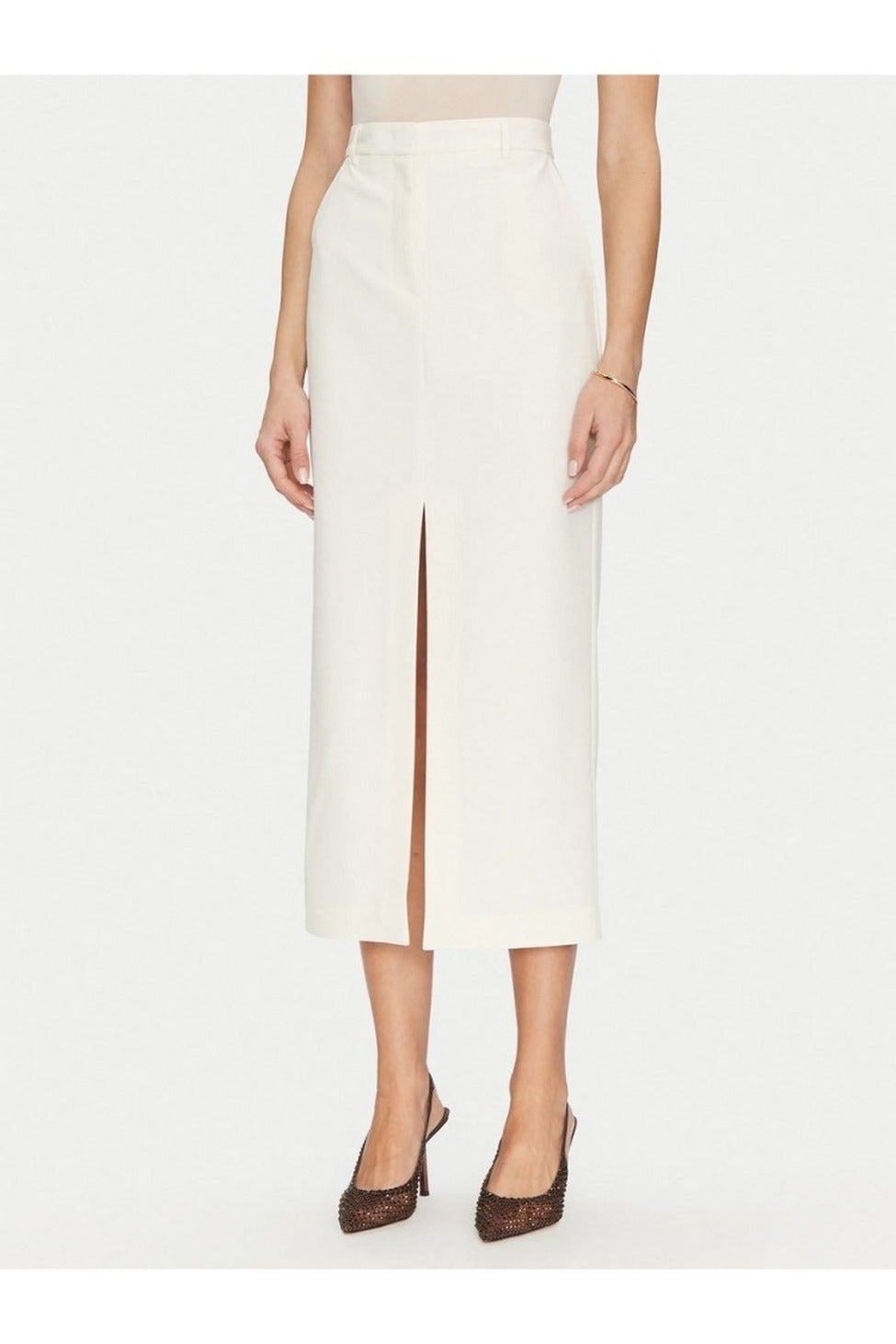 Midi Skirt With Front Slit