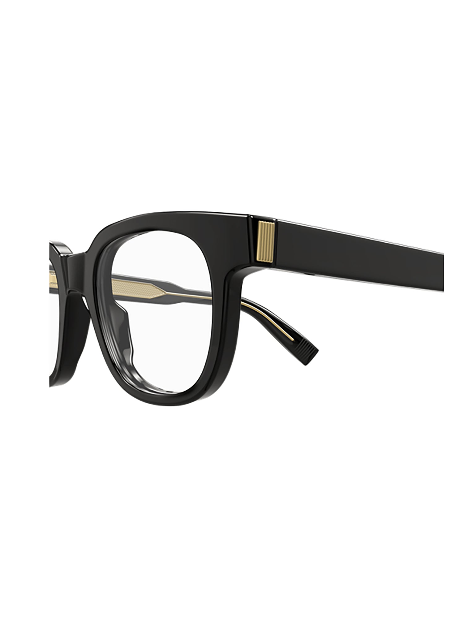 Rectangular Black Optical Frames with Gold Accents