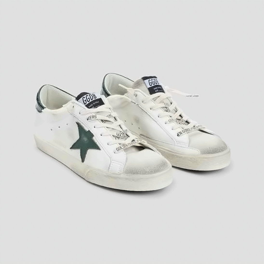Distressed Cowhide Leather Low-Top Sneakers