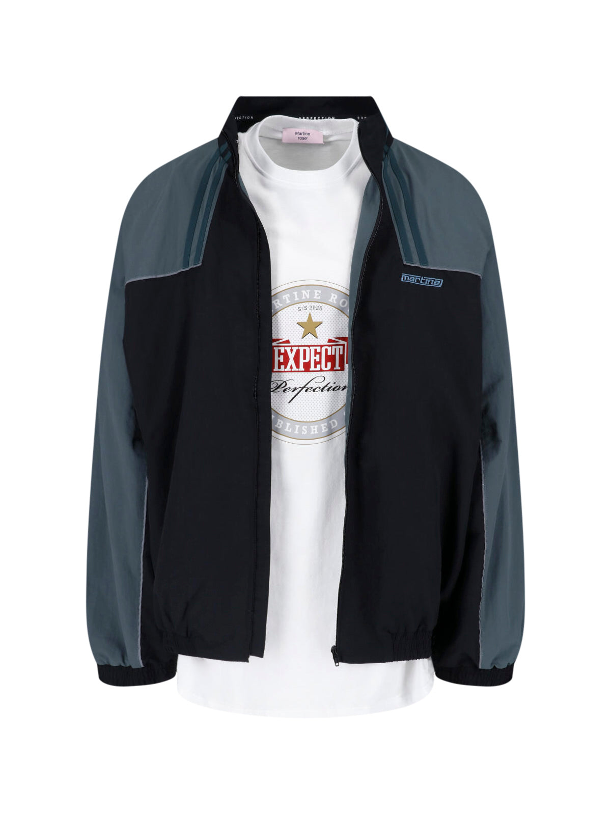 Black Embroidered High Collar Jacket