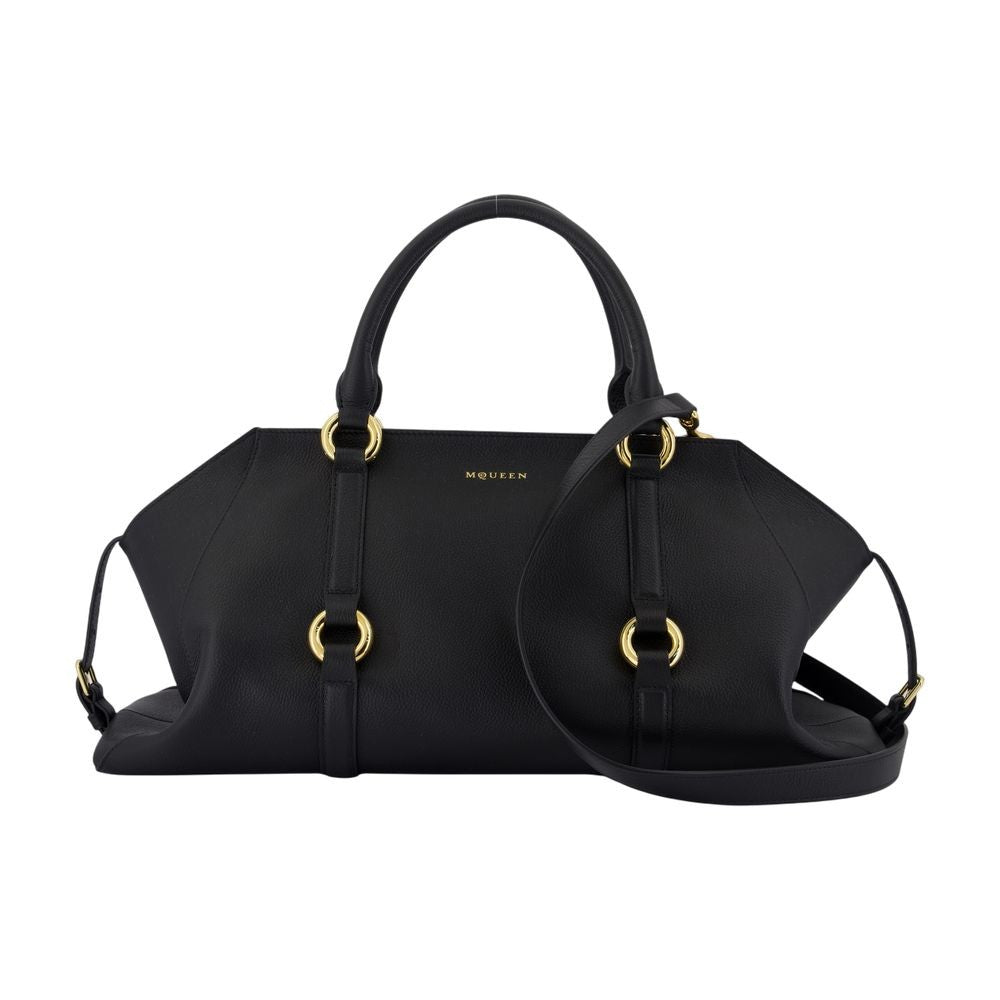 Structured Black Calfskin Medium Purse