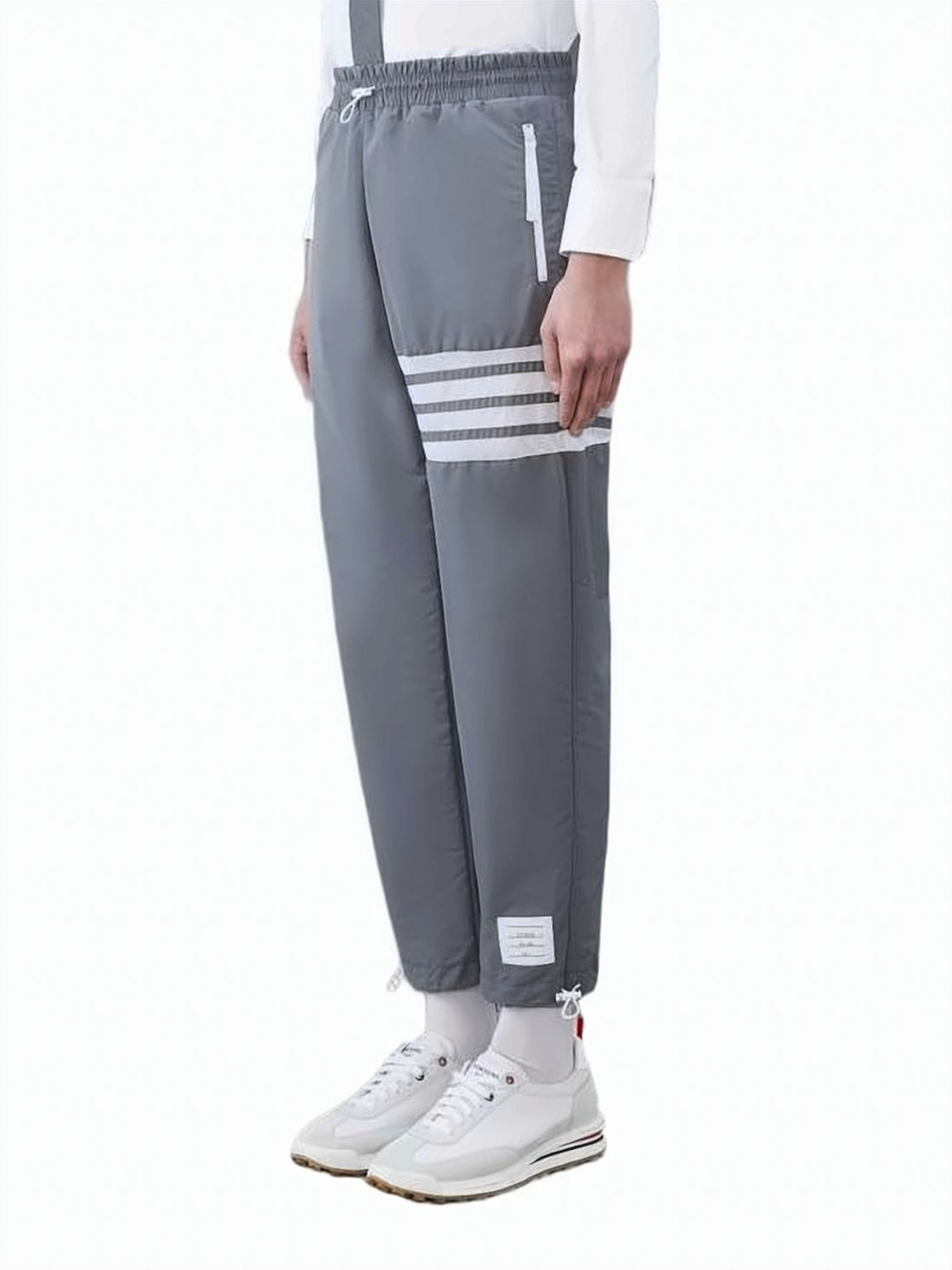 Relaxed Fit Grey Pants with Adjustable Features