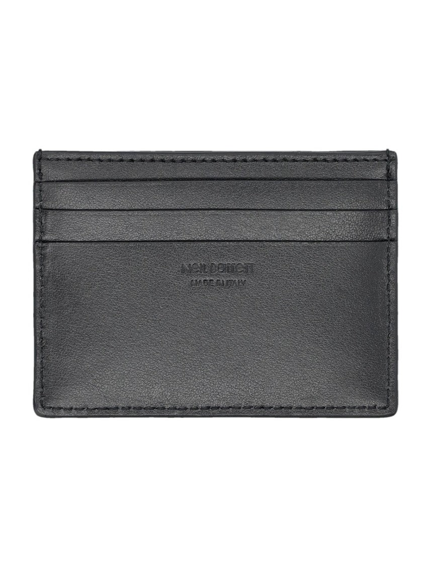 Rectangular Black Wallet with Bold Lightning Bolt Pattern